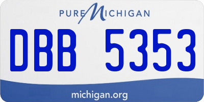 MI license plate DBB5353