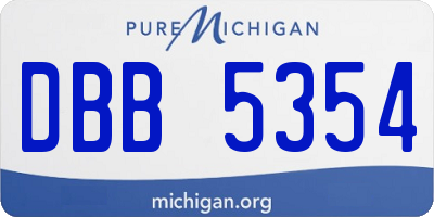 MI license plate DBB5354
