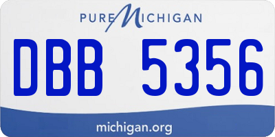 MI license plate DBB5356