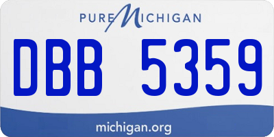 MI license plate DBB5359