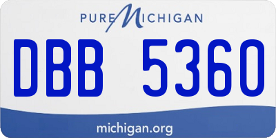 MI license plate DBB5360