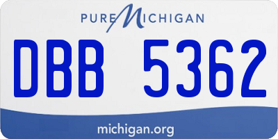 MI license plate DBB5362