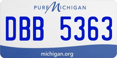 MI license plate DBB5363