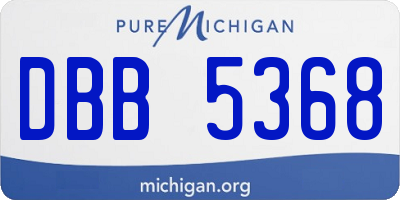MI license plate DBB5368