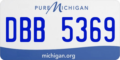 MI license plate DBB5369