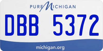 MI license plate DBB5372