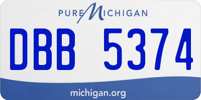 MI license plate DBB5374