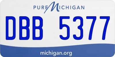 MI license plate DBB5377