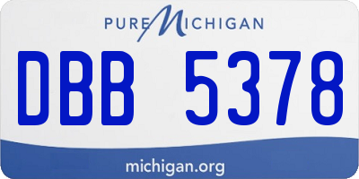 MI license plate DBB5378