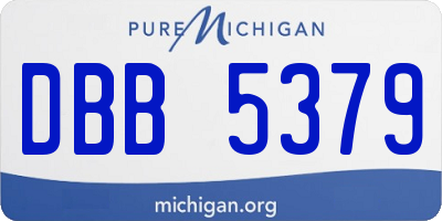 MI license plate DBB5379
