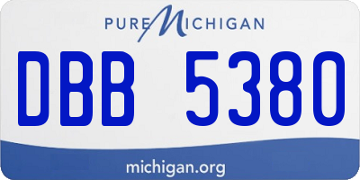 MI license plate DBB5380