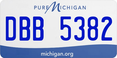 MI license plate DBB5382