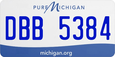 MI license plate DBB5384