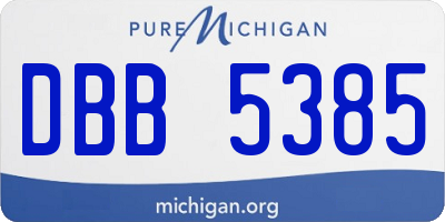 MI license plate DBB5385