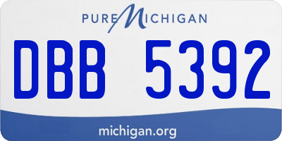 MI license plate DBB5392
