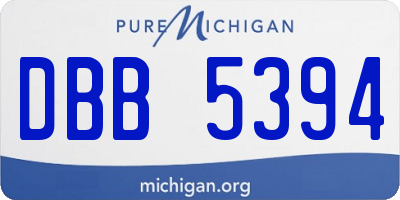 MI license plate DBB5394