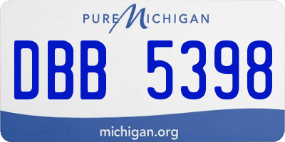MI license plate DBB5398