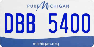 MI license plate DBB5400
