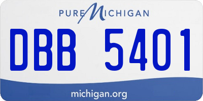 MI license plate DBB5401