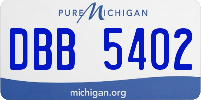 MI license plate DBB5402