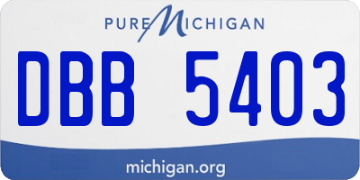 MI license plate DBB5403