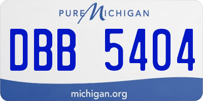 MI license plate DBB5404
