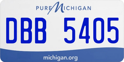 MI license plate DBB5405