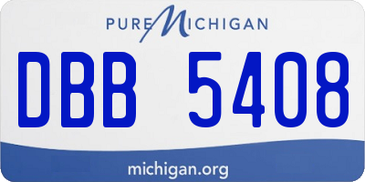 MI license plate DBB5408