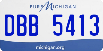 MI license plate DBB5413