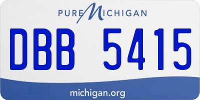 MI license plate DBB5415