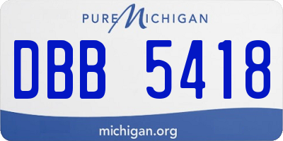 MI license plate DBB5418
