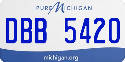 MI license plate DBB5420