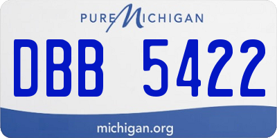 MI license plate DBB5422