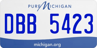 MI license plate DBB5423