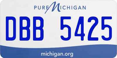 MI license plate DBB5425