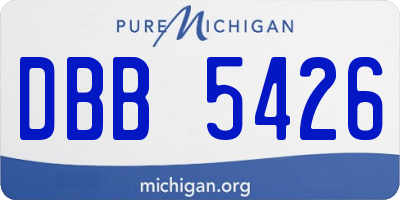 MI license plate DBB5426