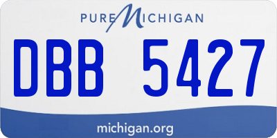 MI license plate DBB5427