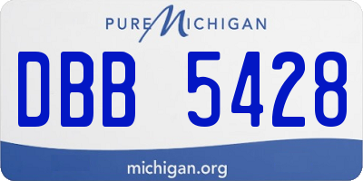 MI license plate DBB5428