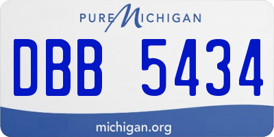 MI license plate DBB5434