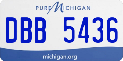 MI license plate DBB5436