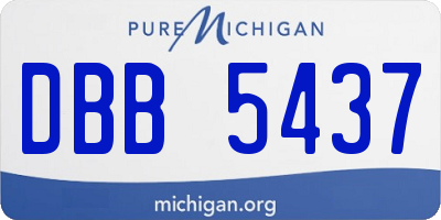 MI license plate DBB5437