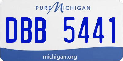 MI license plate DBB5441