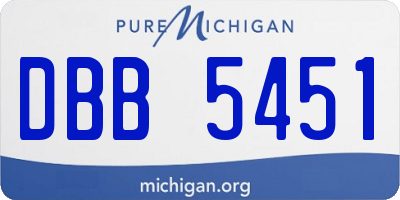 MI license plate DBB5451