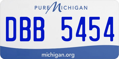 MI license plate DBB5454