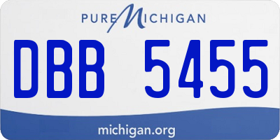 MI license plate DBB5455
