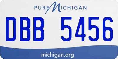 MI license plate DBB5456