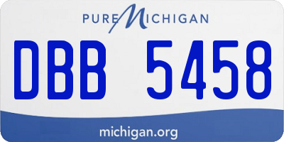 MI license plate DBB5458