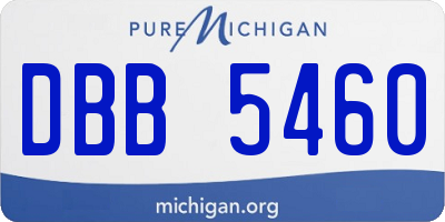 MI license plate DBB5460