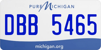 MI license plate DBB5465