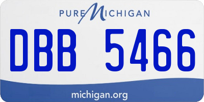 MI license plate DBB5466